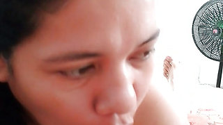 Beautiful neighbor sucking rich deep throat