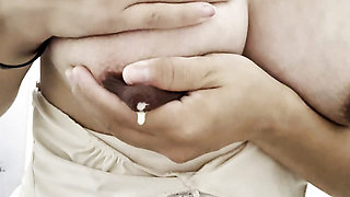 Beautiful Wonderful Brazilian Squeezes Her Breasts And A Lot Of Milk Comes Out