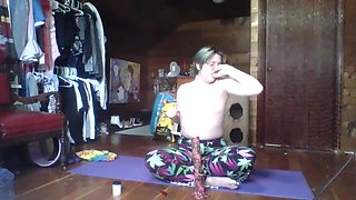 Stoner Babe Does Naked Yoga