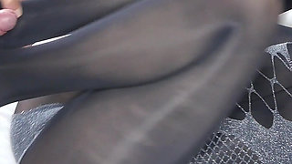 Elena Clark Masturbation Nylon Grey and Black