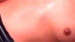 Babe in latex sexy outfit is totally destroyed by a bwc dude - closeup video