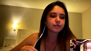 Seductive brunette amateur British teen babe with pierced