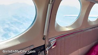 Serenity Cox Double Creampie Threesome orgy On Private Plane