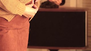 Big boobs petite Italian hottie got nude