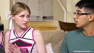 Melody Marks And Petite Blonde - Virgin Cheerleader Fucks Her Shy Friend