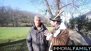 Stunning Matt Bird and Porno Dan at handjob trailer