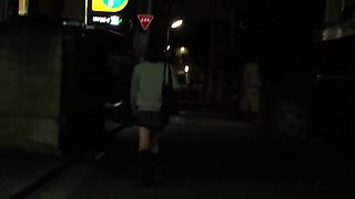 Adorable Japanese schoolgirl in stockings gets fucked rough