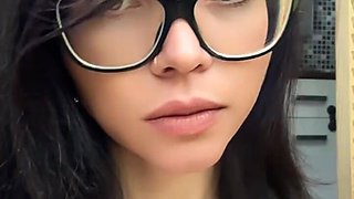 Selfie Video Smoking in Glasses