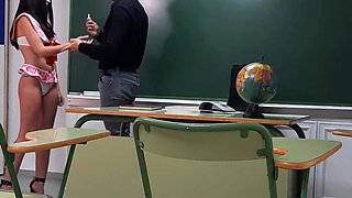 Depraved Teacher Fucks with the Young Student at School