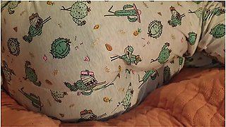 Cute Lazy Girl Wets Her Pyjamas Watching Tv Lying On Her Tummy!