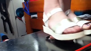 Close up foot fetish on cam