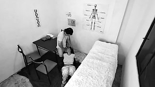 FFM Trio - Horny Old Man Has Sex in the Doctor's Office with His Busty Wife and the Curvy Doctor Joins in