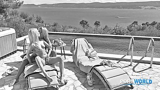 Tantalizing Tourists Chapter 2: Bi Blondes Candee Licious And Shalina Devine Initiate A DP Gangbang GP3198