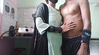Desi stepsister Puja Kumari6 gets naughty in the kitchen after college