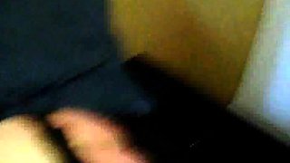 Amateur brunette in latex lingerie fucks hardcore in kitchen