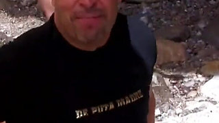 Big titted blonde teen gets fucked outdoors