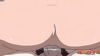 Busty anime redhead fucked by landlord to keep renting her flat