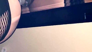 Slut Rides Huge Dildo While Sucking Cock