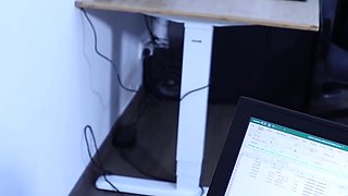 Office Foot Worship with Sexy Anita's Pantyhose and High Heels