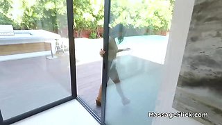 Lucky masseur gets milked by two POINT OF VIEW style