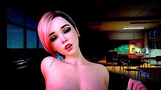 POV student and teacher animated encounter