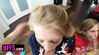 BFFS - Two Cute Girls Sydney Cole And Moriah Tyler Recieve Naughty Gifts In Boxes From Kinky Dudes