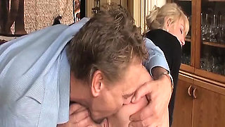 Blonde German slut assfucked in the bar