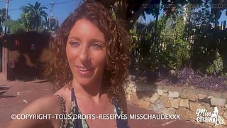 Misschaudexxx sucks big dick and gets fucked hard in outdoor cable car