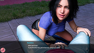 Stranger gives me the best blowjob on my huge cock right in the park, she swallows my cum - Jazziuu