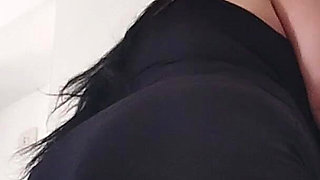 Hot BBW Stepmom, Solo Fans in Slow Motion, in the Kitchen with Dress