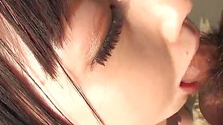 Horny Japanese blowage with Megumi Haruka in the outdoors. Point of view of a boy spunking on her super-sexy face.