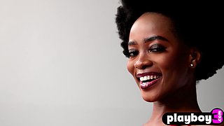 Petite ebony teenager exposed perfect body