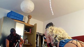 Spandex catsuit sex video with bdsm and masturbation