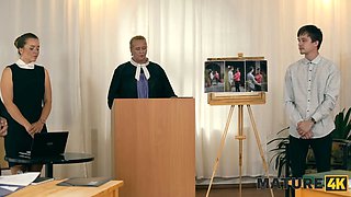 Mature4k. senior elle with Huge Tits banged her gardener in doggy and completed up in court