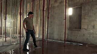 Behind the scenes of house building with a male pornstar. HD