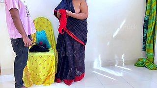 Indian Sexy Aunty with Big Tits and Big Ass Has Sex with Bra Panty Seller While Her Husband Is at Home