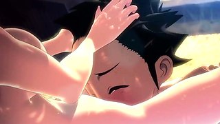 Making the most of her big oppais