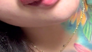 Girl with Split Tongue and Hairy Pussy and Pits Make Squirting