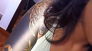 Hot Blowjob with Sexy Tattoed School Babe