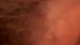 Sexy blonde with glasses sucks his dick in close up