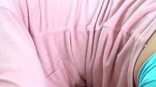 Hot stepsister caught step brother jerk with her panties and help with handjob