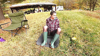Stepmom's Camping Trip - Pantyhose for Pants