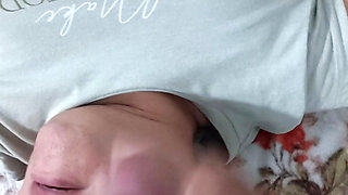 Beautiful girlfriend sucking deep throat latina