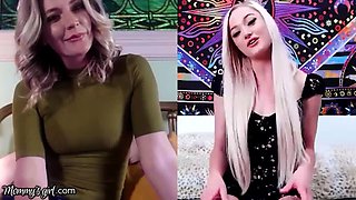 Mommysgirl hot cougar gets a masturbing revelation from her stepdaughter on remote