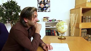 Hannah Shaw cute British college student loves fucking her professor Tony James so she can pass her final exam!