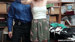 Fresh 18 yo chick Alyce Anderson gets punished by cop in the police station