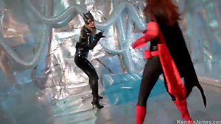 Superheroine Batgirl Captures and Humiliates The Catwoman