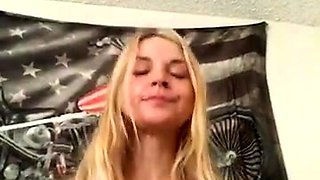 Amateur blond girl with big boobs getting fucked