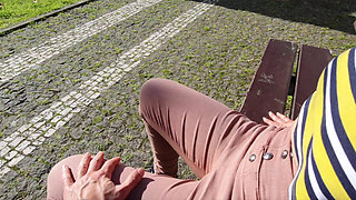 A Young Sucker Spied on Stepmommy in the Park and She Let Herself Be Touched!