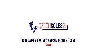 Housewife's Big Feet Webcam in the Kitchen